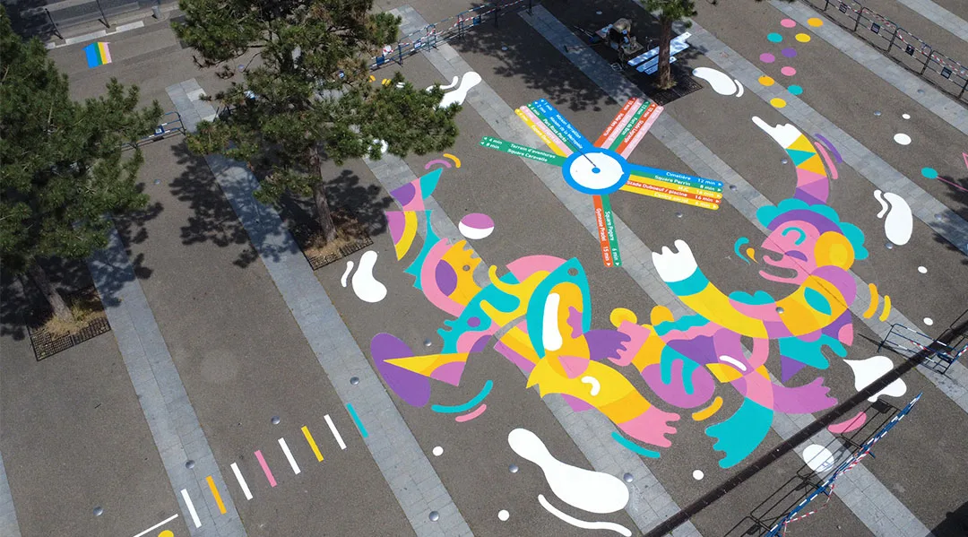 Fresque au sol – Ville de Bron